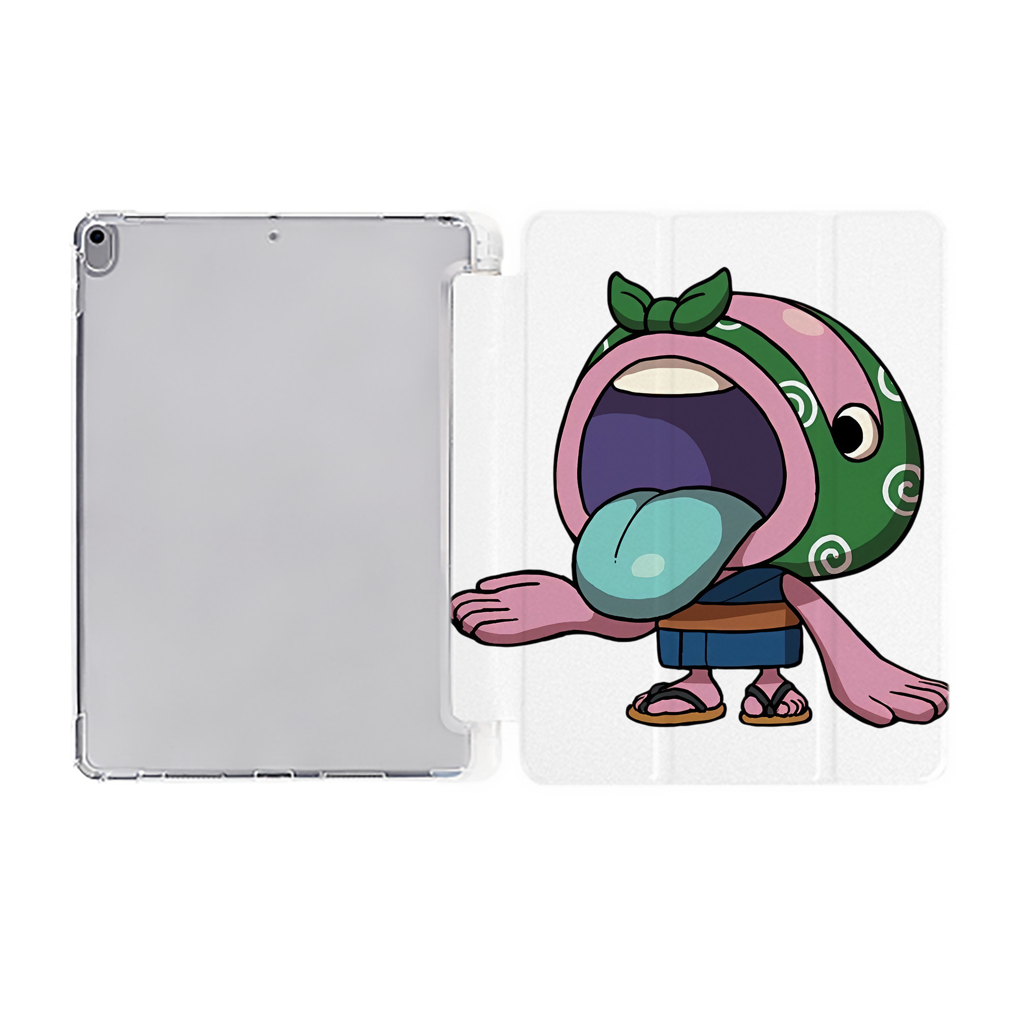 （画像用） 妖怪ウォッチ Yo-kai Watch IPad ケース ペン収納付き 三つ折りスタンド PUレザー×シリコン 対応機種9.5/10.5/10.9インチ